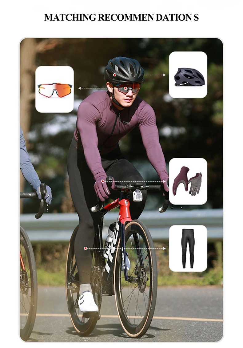INBIKE 2025 Men's Long Sleeve Jersey Thermal Fleece MTB Cycling Clothing for Men Autumn and Winter Mountain Road BikeTop Clothes
