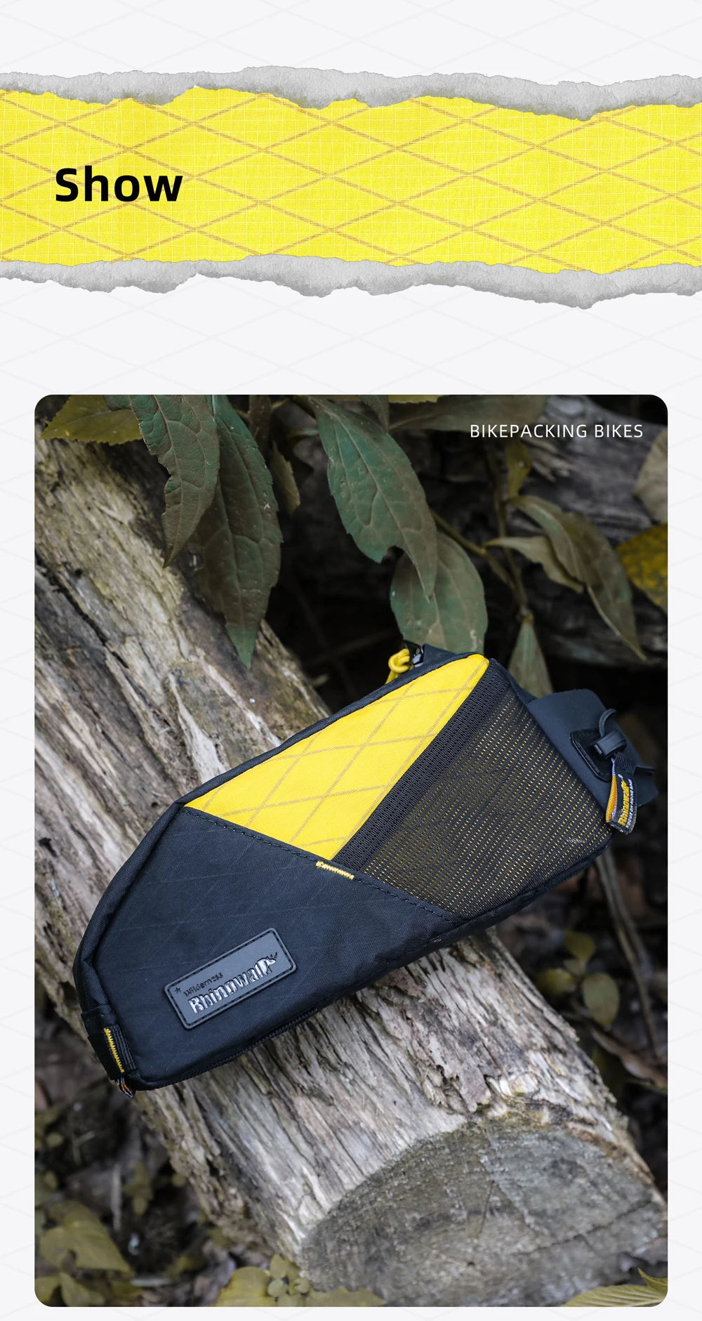 Rhinowalk Bicycle Top Tube Bag Waterproof 1.2L For Gravel Bike Front Frame Bag Screw Fixing Bikepacking Travel Luggage Bag