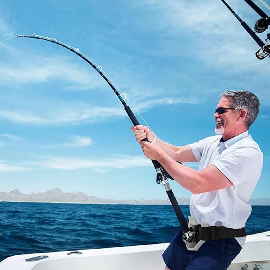 SANLIKE Fishing Fighting Belt Rod Belly Top Carber Fiber Adjustable Protection Waist Fish Pole Holder Fishing Tool Accessories
