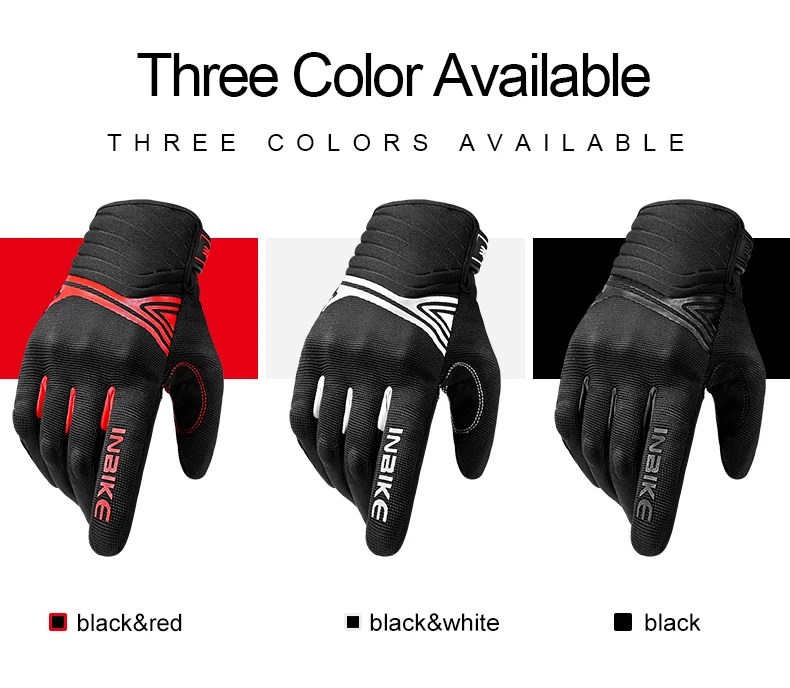 INBIKE Winter Cycling Gloves Men Full Finger Bicycle MTB Motorcycle Gloves Man Touchscreen Shockproof Glove for Motor Driving