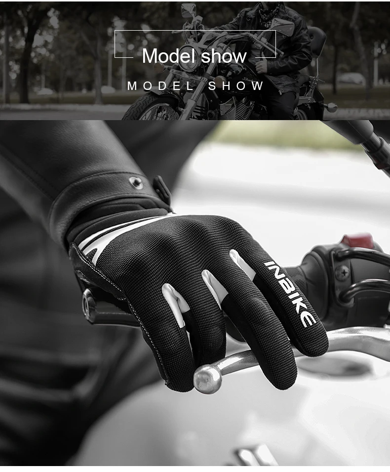 INBIKE Winter Cycling Gloves Men Full Finger Bicycle MTB Motorcycle Gloves Man Touchscreen Shockproof Glove for Motor Driving