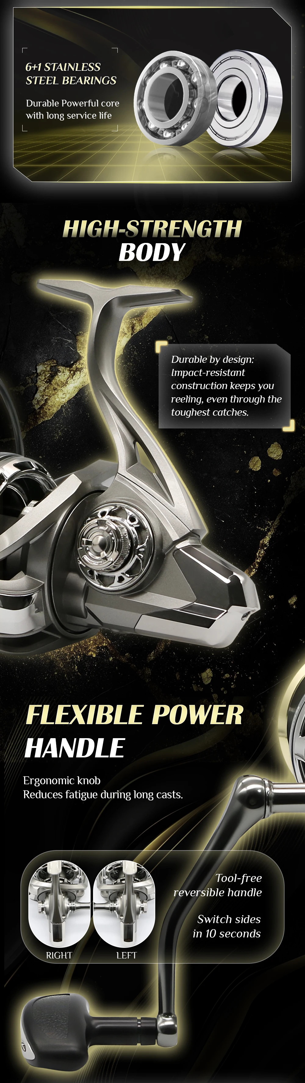 NGK Stainless Steel Bearing Spinning Fishing Reel 8000 9000 10000 12000 14000 25KG Powerful Reel Saltwater Fresh Water Drag