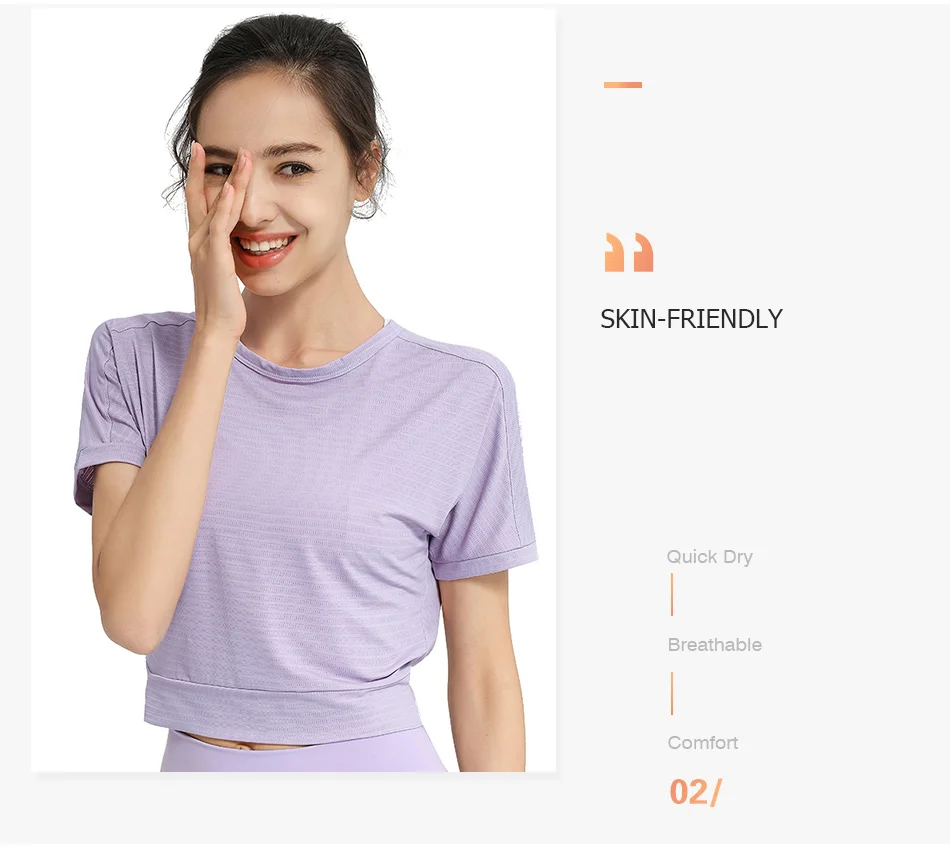 Sports Blouse Woman Casual Crop Top For Fitness Nylon Backless Breathable Gym Jogging Yoga Workout Short Sleeve Yoga Shirts