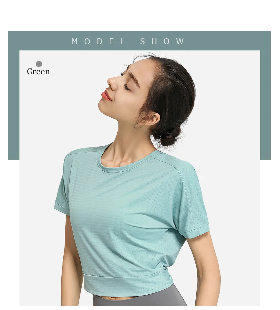 Sports Blouse Woman Casual Crop Top For Fitness Nylon Backless Breathable Gym Jogging Yoga Workout Short Sleeve Yoga Shirts