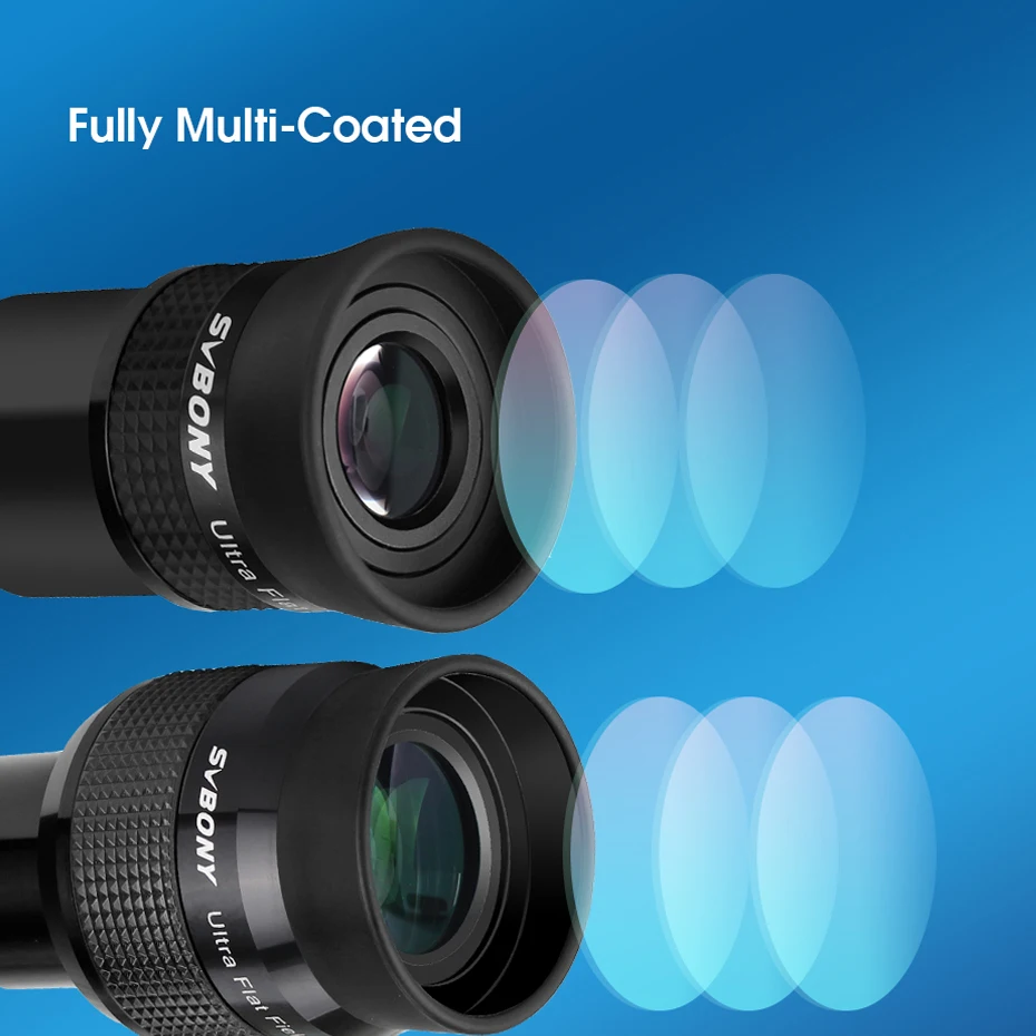 Svbony SV190 Telescope Eyepiece 1.25" UF10mm/18mm Ultra Flat Field Eyepiece FMC