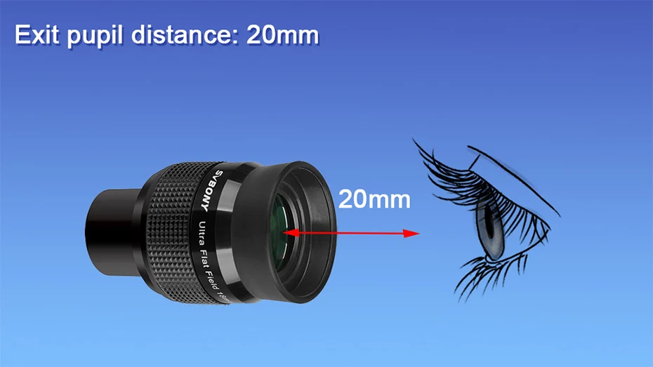 Svbony SV190 Telescope Eyepiece 1.25" UF10mm/18mm Ultra Flat Field Eyepiece FMC