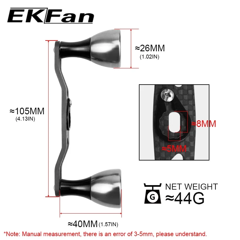 EKfan 130MM 105MM Suitable For DAI&SHI New Carbon Fiber Fishing Handle For Bait Casting Water-drop And Drum-Wheel Jig Reel