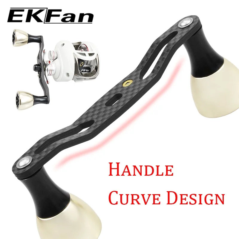 EKfan 130MM 105MM Suitable For DAI&SHI New Carbon Fiber Fishing Handle For Bait Casting Water-drop And Drum-Wheel Jig Reel