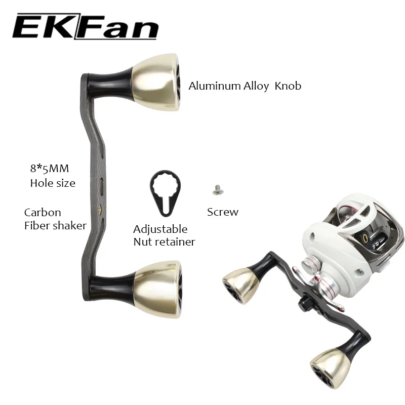 EKfan 130MM 105MM Suitable For DAI&SHI New Carbon Fiber Fishing Handle For Bait Casting Water-drop And Drum-Wheel Jig Reel