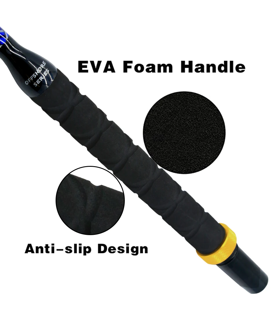1.8m Sea Fishing Heavy Fishing Rod Goods 3+1 Roller Guid 80LBS 100LBS 130LBS Big Game Boat Trolling Rod Winter Rod Tuna
