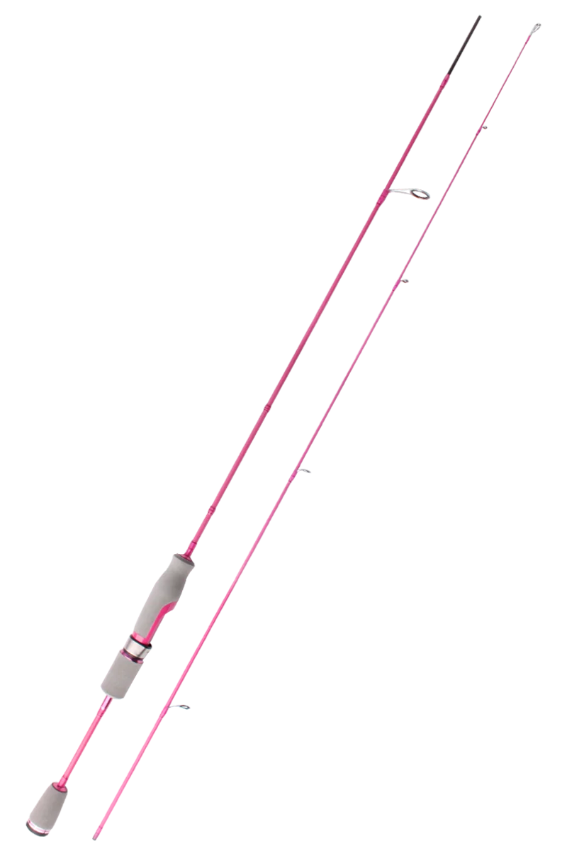 Kawa Carbon Fiber Fishing Rod Super Light Pink Color Super Soft Rod UL Action 2 Sections Portable For Fishing