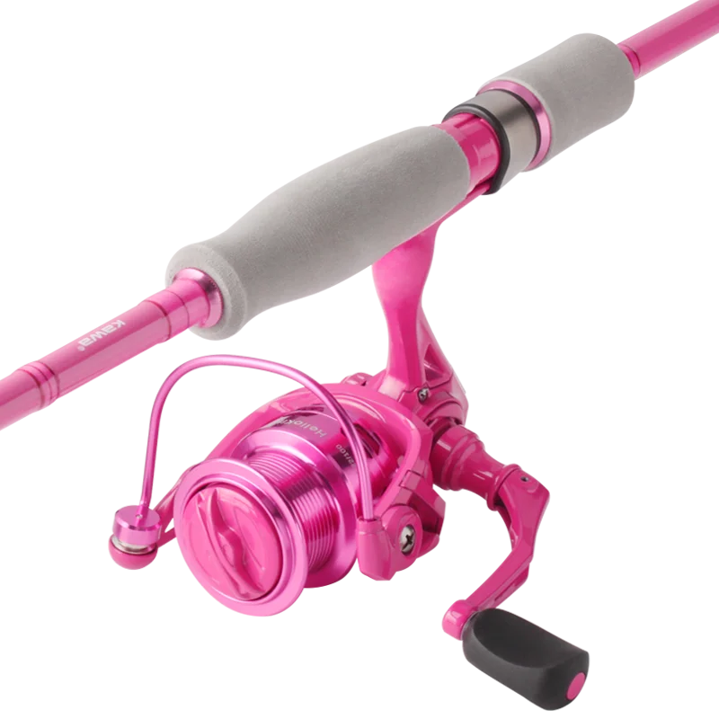 Kawa Carbon Fiber Fishing Rod Super Light Pink Color Super Soft Rod UL Action 2 Sections Portable For Fishing