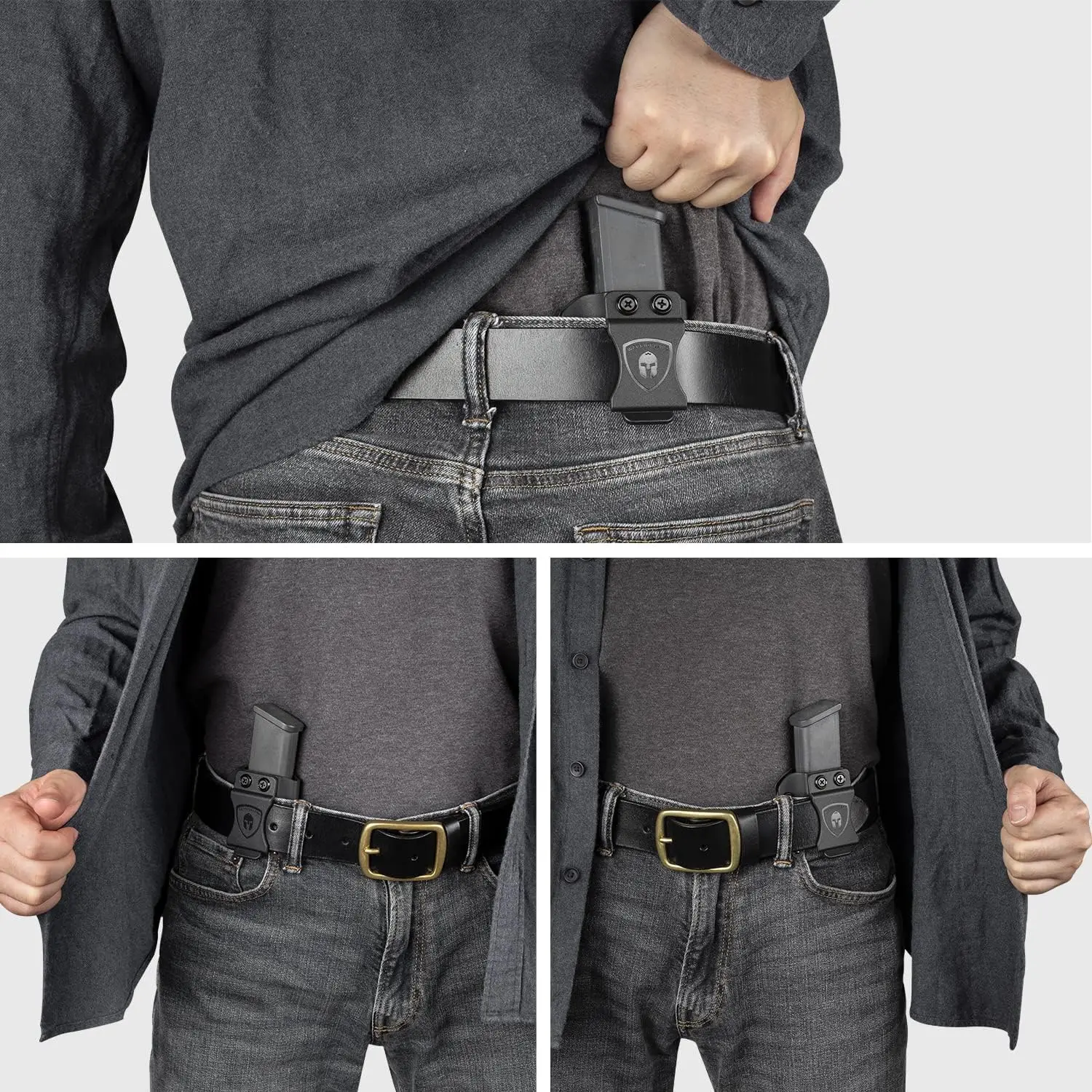 Universal Magazine Kydex Holster IWB/OWB Mag Carrier with 1.75 " Metal Clip Fit: 9mm/.40 Double Stack