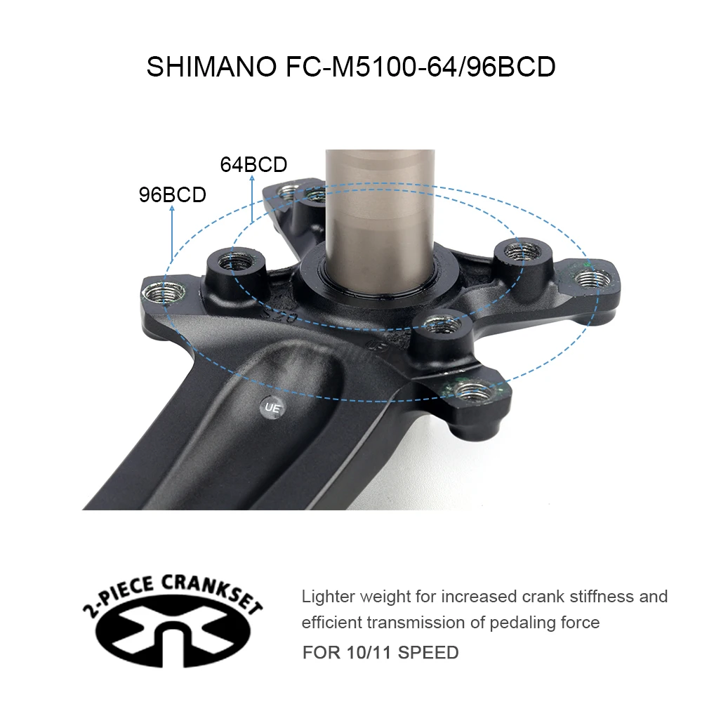 SHIMANO Deore FC M5100 Crankset 1x11Speed MTB Sprocket Mountain Bike Crankarm 170/175mm 34T/36T 11V Crankit BB MT500 MT501 BB52