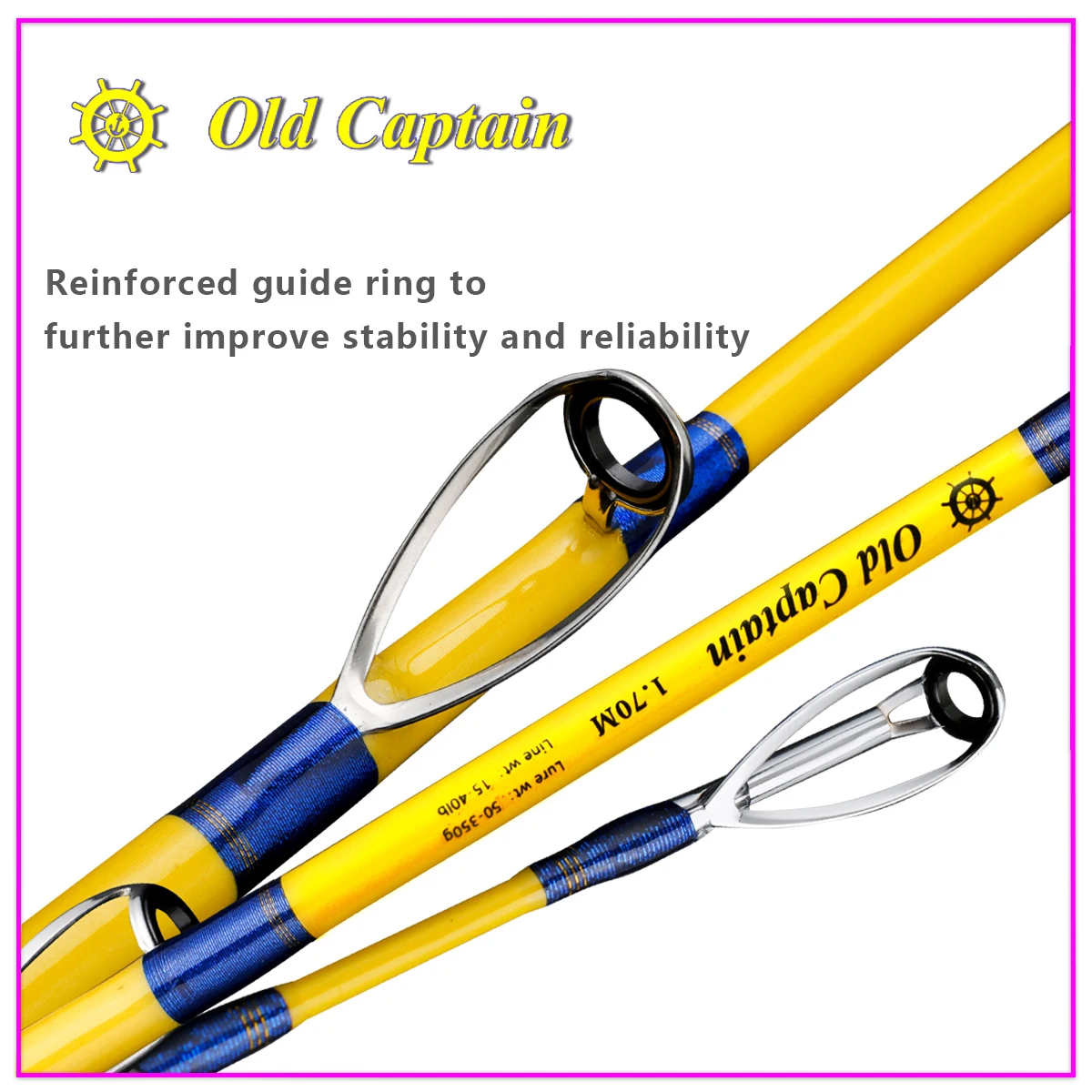Old Captain 1.6m 5 Feet Very Strong Solid Tip Boat Rod Casting XH Offshore Sea Fast Jigging Fishing Hard Spinning Grouper Pole