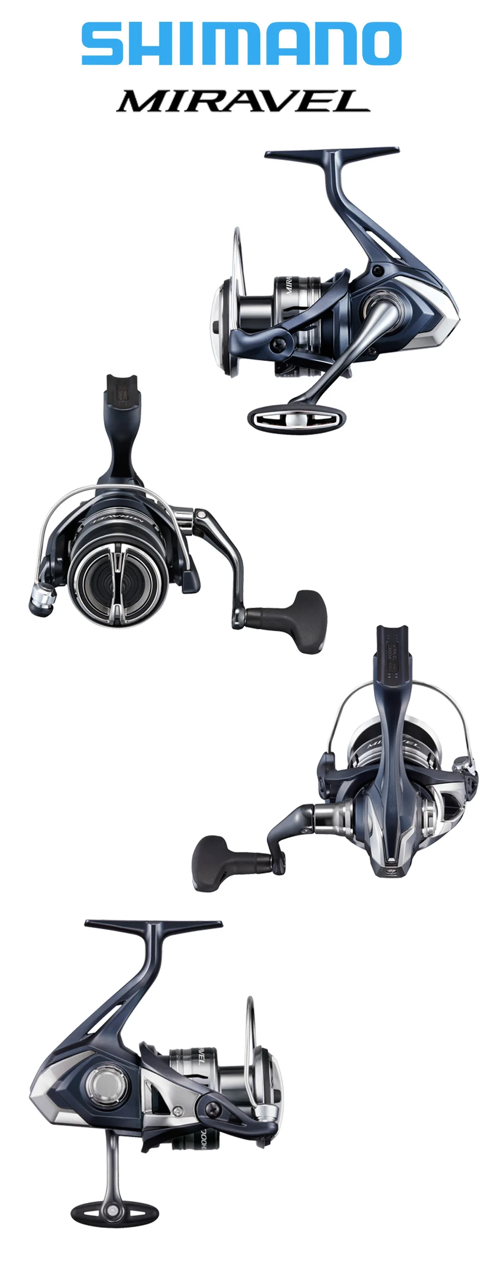 SHIMANO Reel MIRAVEL Spinning Fishing Reel 5+1BB 5.0:1/6.2:1 Ratio Metal Spool 3-11KG Power HGN Gearing Saltewater Fishing Reels