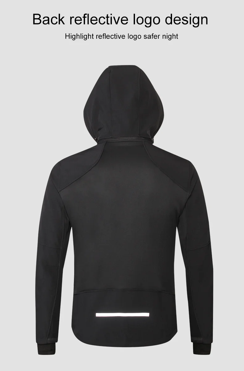 INBIKE Men's Winter Cycling Jacket With Hood Warm Fleece Windbreaker Coat For Men Windproof Outdoor Man Cycling Clothing Hiking