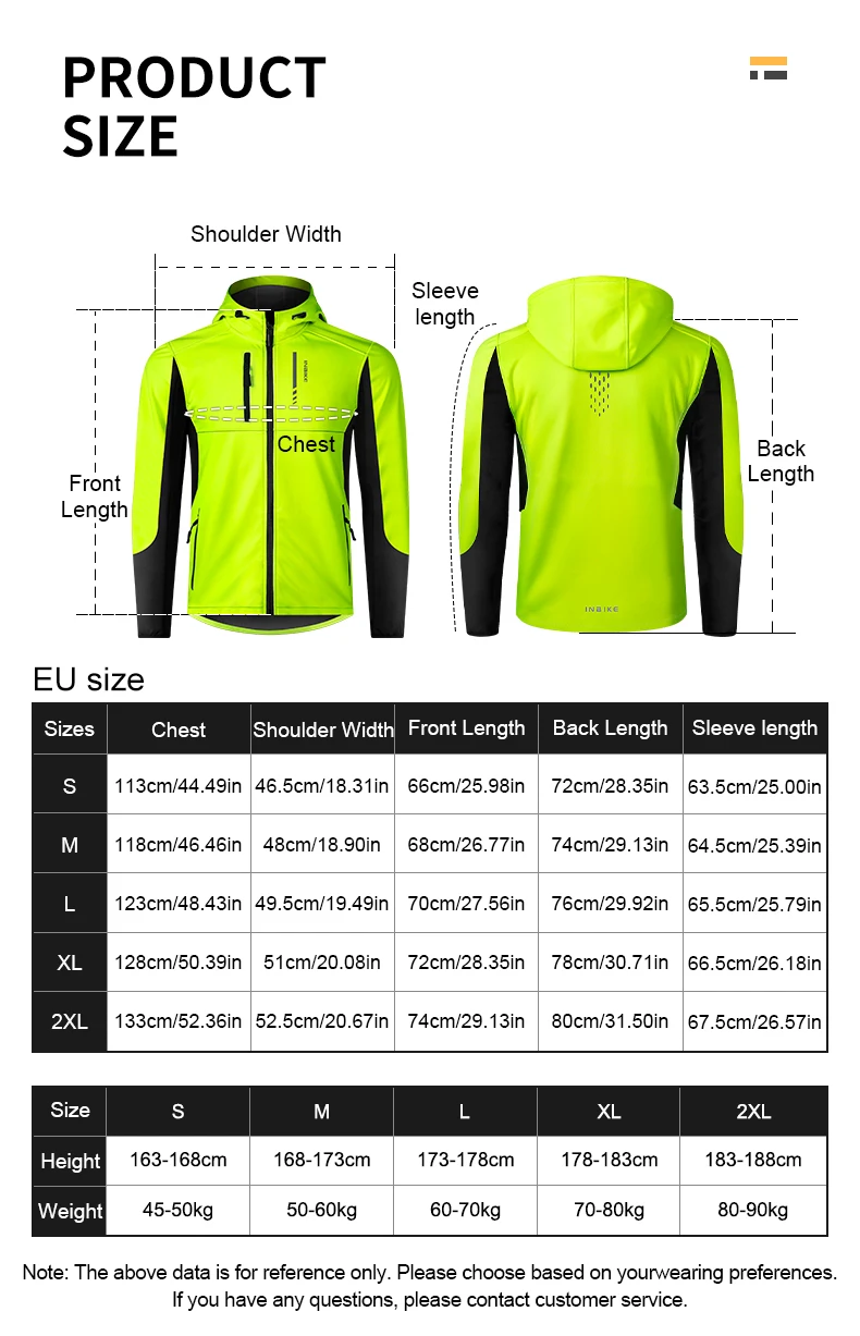 INBIKE Men's Winter Cycling Jacket With Hood Warm Fleece Windbreaker Coat For Men Windproof Outdoor Man Cycling Clothing Hiking
