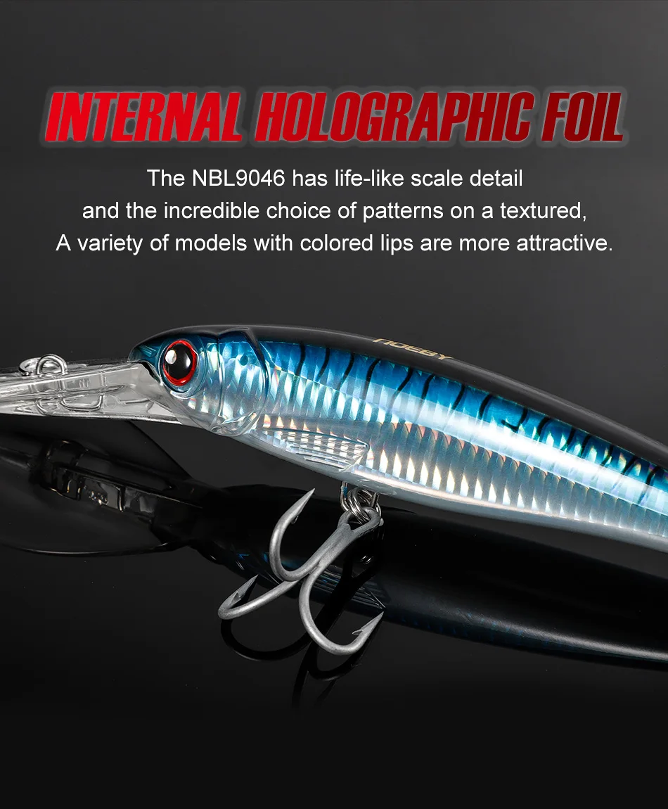 Noeby Minnow Trolling Fishing Lure 3pcs 120mm 140mm 160mm Slow Sinking Wobblers Hard Bait Set Saltwater Fishing Tackles Lures