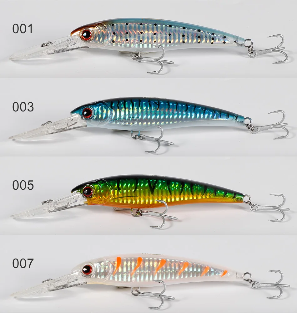 Noeby Minnow Trolling Fishing Lure 3pcs 120mm 140mm 160mm Slow Sinking Wobblers Hard Bait Set Saltwater Fishing Tackles Lures