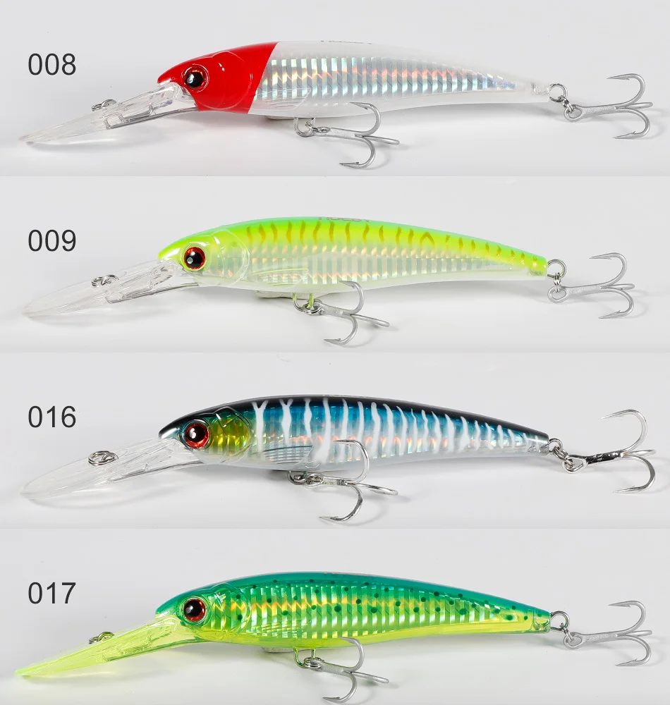 Noeby Minnow Trolling Fishing Lure 3pcs 120mm 140mm 160mm Slow Sinking Wobblers Hard Bait Set Saltwater Fishing Tackles Lures