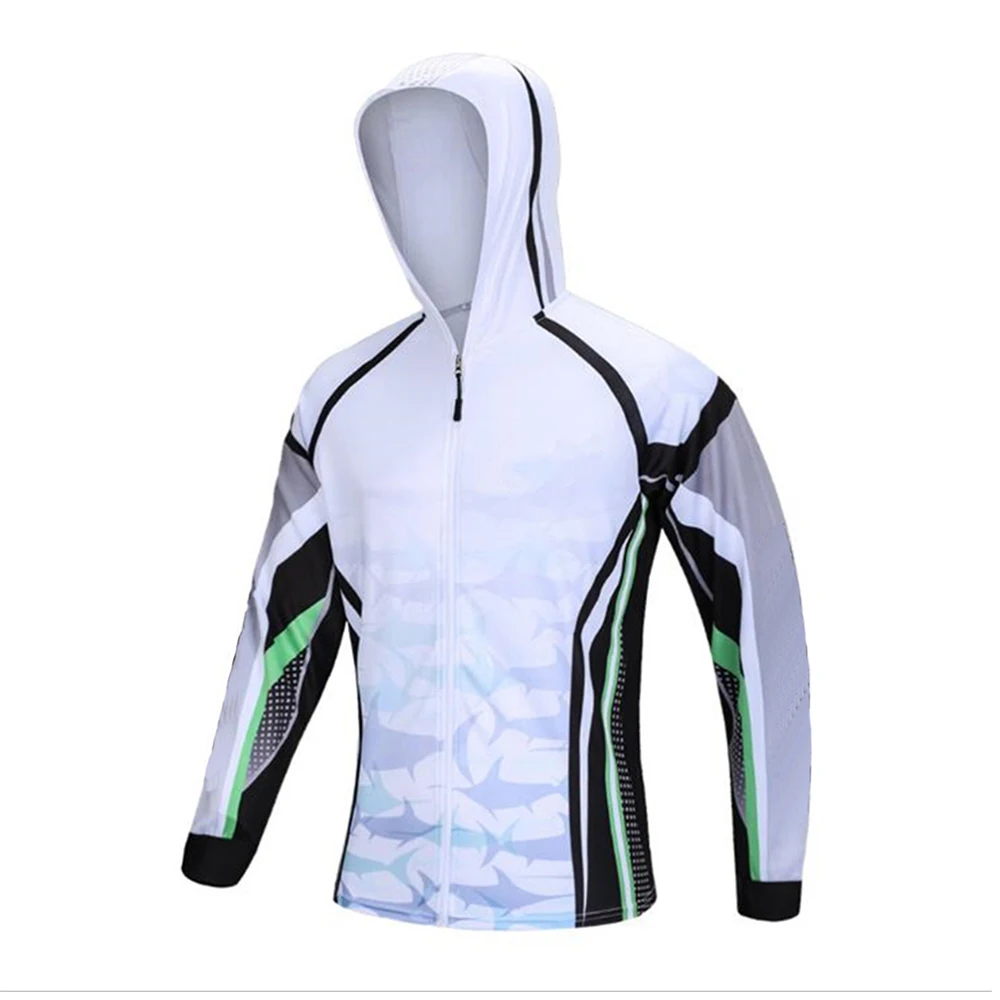 Fishing Hoodie Anti-UV Sunscreen Sun Protection Clothes Fishing Shirt Breathable Quick Dry Fishing Jersey Hooded Sportswear