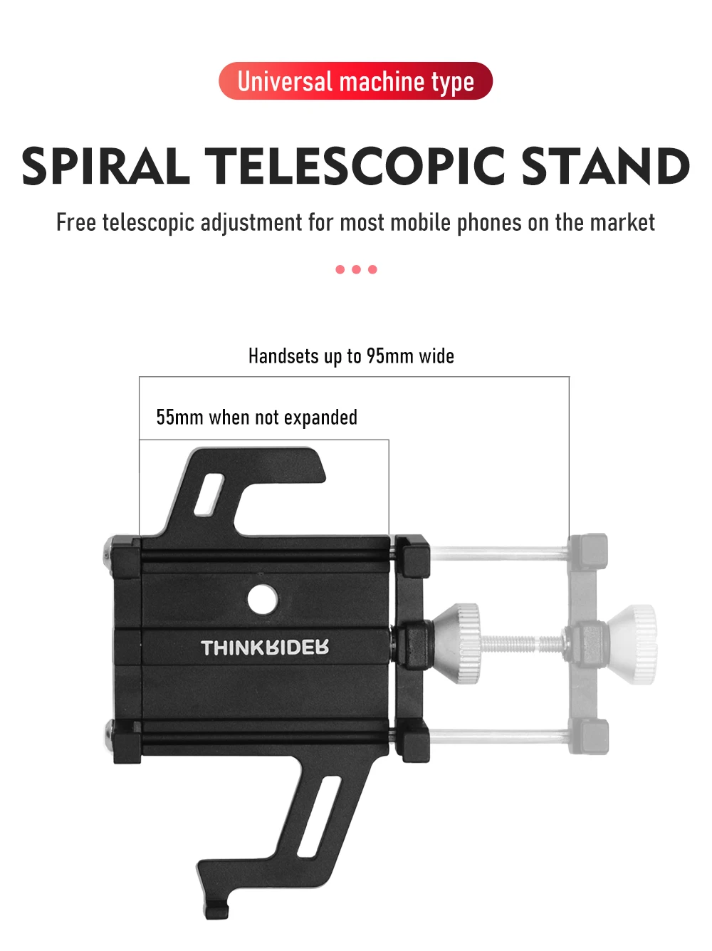ThinkRider Phone Holder Motorcycle Electric Bicycle Smartphone CNC Aluminum Alloy Bracket Five Claws Mechanical Bike Accessories