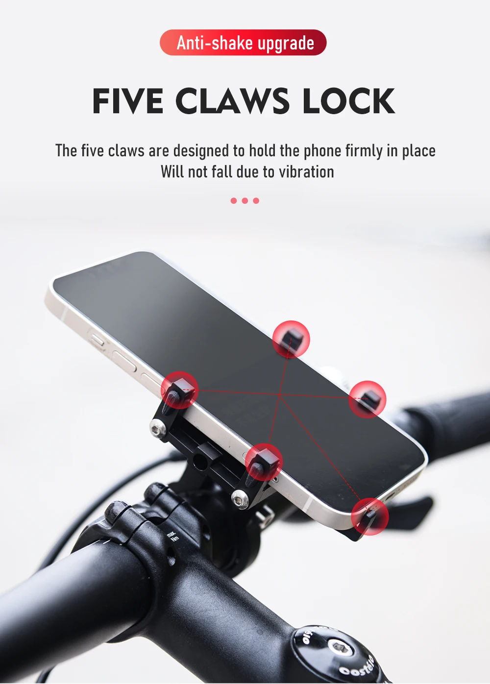 ThinkRider Phone Holder Motorcycle Electric Bicycle Smartphone CNC Aluminum Alloy Bracket Five Claws Mechanical Bike Accessories