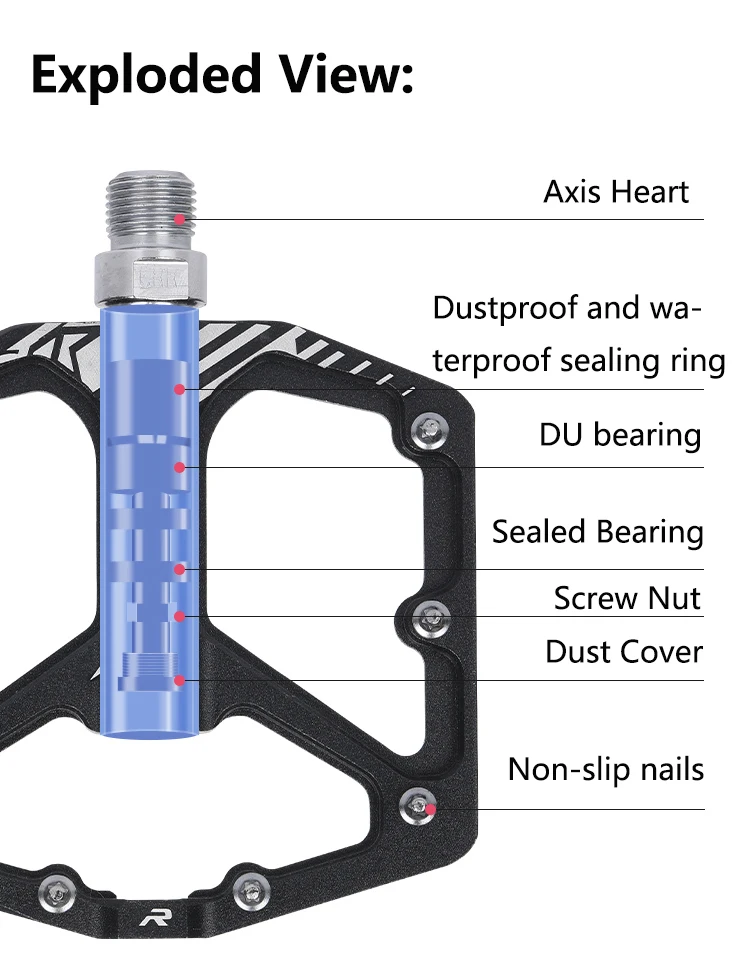 ENLEE MTB Bicycle Pedal Aluminum Alloy Wide Flat XC DH Bicycle Pedal Ultra Light Bicycle Pedal BMX Parts