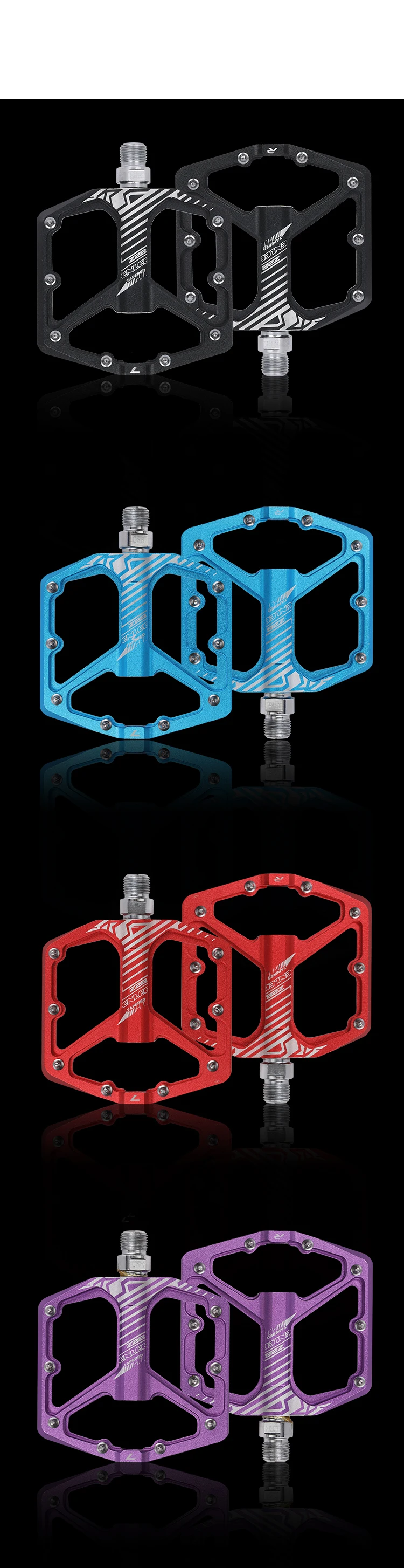ENLEE MTB Bicycle Pedal Aluminum Alloy Wide Flat XC DH Bicycle Pedal Ultra Light Bicycle Pedal BMX Parts
