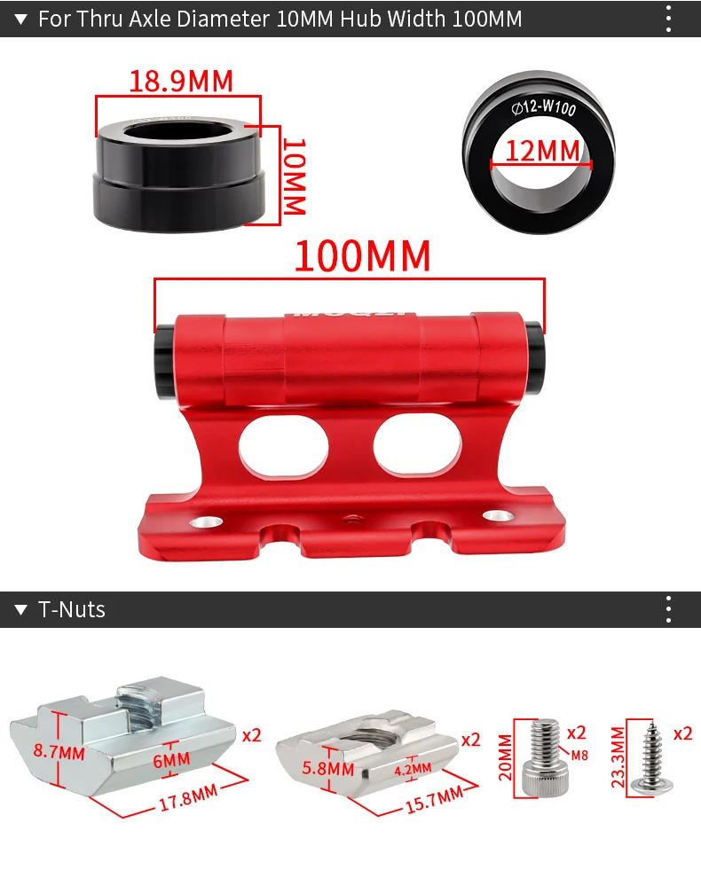 MUQZI Bike Fork Mount Rack Car Roof Rack Car Carrier Bracket MTB Road Folding Bicycle Quick Release Thru Axle Mount Adapter