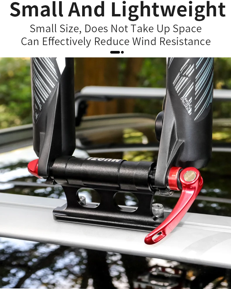 MUQZI Bike Fork Mount Rack Car Roof Rack Car Carrier Bracket MTB Road Folding Bicycle Quick Release Thru Axle Mount Adapter