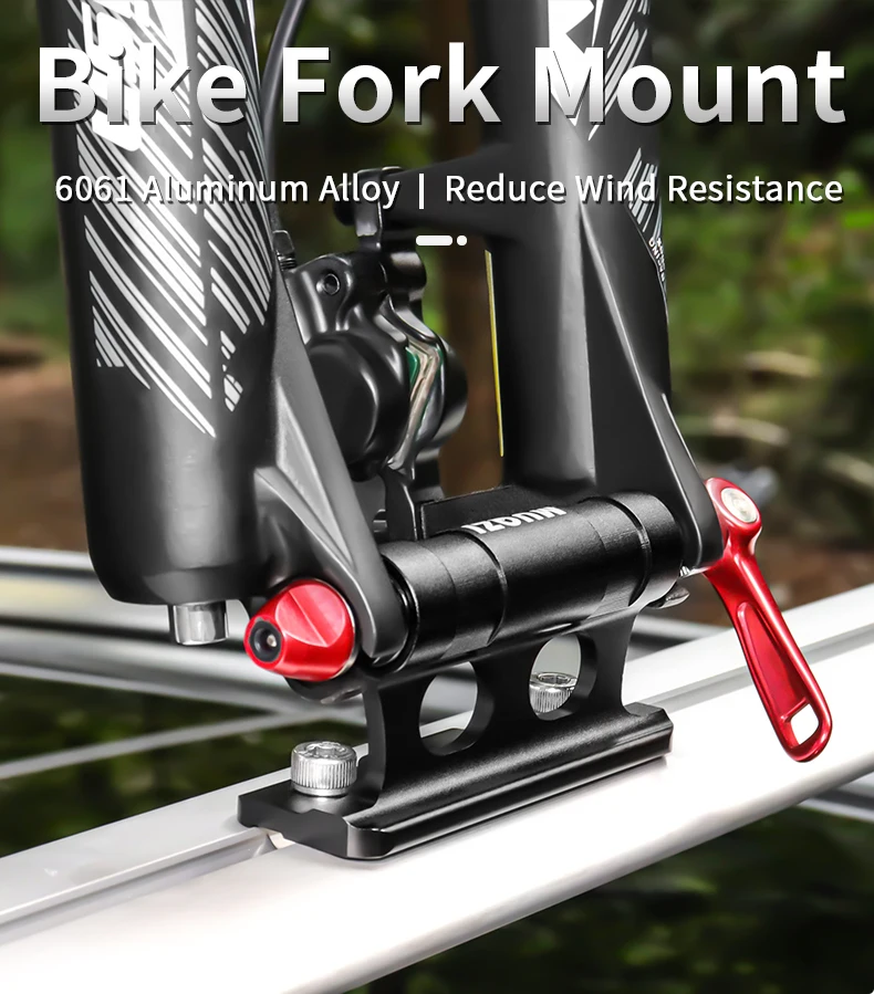 MUQZI Bike Fork Mount Rack Car Roof Rack Car Carrier Bracket MTB Road Folding Bicycle Quick Release Thru Axle Mount Adapter