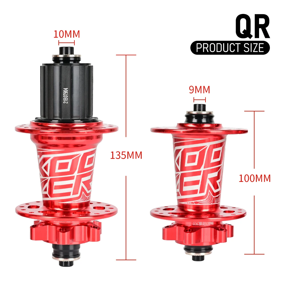 Koozer Bicycle Hub XM490 Hubs Sealed 4 Bearing MTB Mountain Bike Hub Rear Hub 10*135mm QR 12*142mm 28 32 36 Holes Disc Brake
