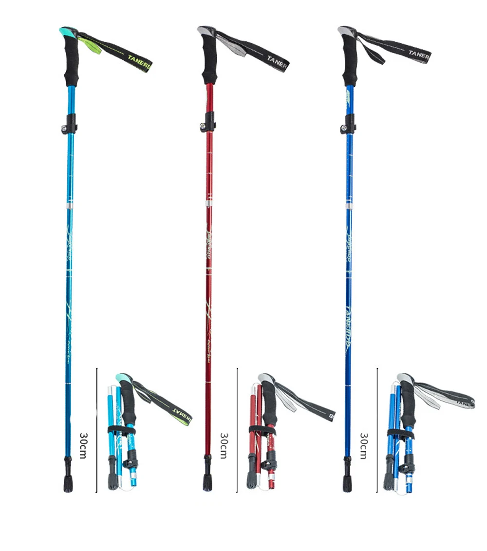 Collapsible Walking Sticks 2Pcs Ultralight Trekking Poles Hiking Travel Anti Shock Alpinism Pole Telescopic Pole Outdoor Running