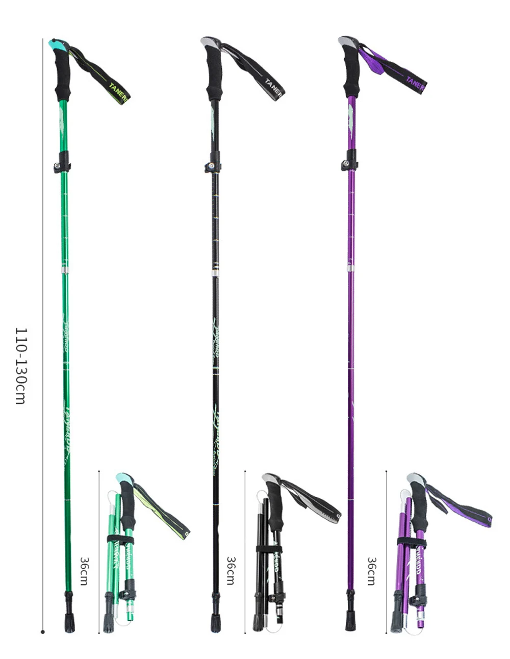 Collapsible Walking Sticks 2Pcs Ultralight Trekking Poles Hiking Travel Anti Shock Alpinism Pole Telescopic Pole Outdoor Running
