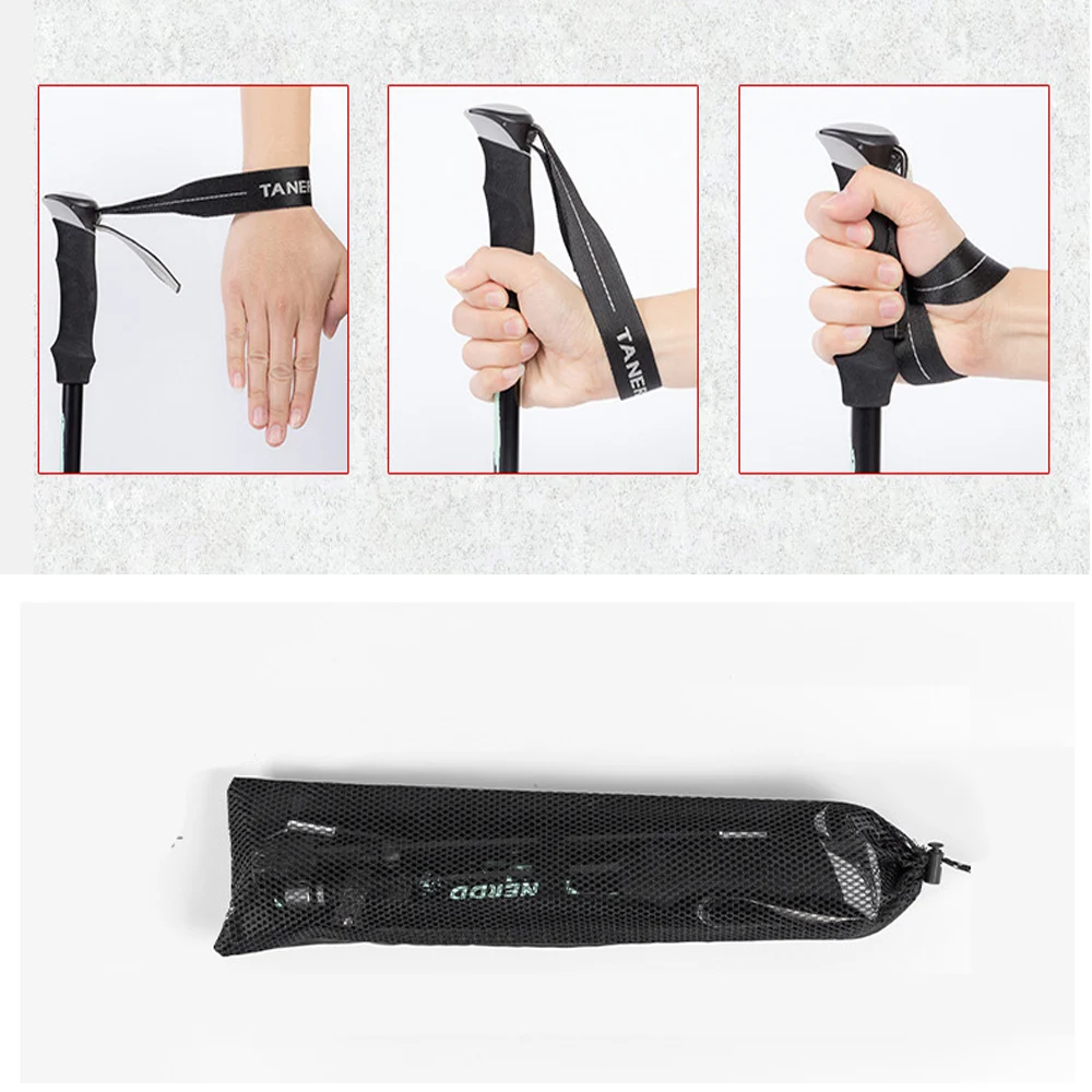 Collapsible Walking Sticks 2Pcs Ultralight Trekking Poles Hiking Travel Anti Shock Alpinism Pole Telescopic Pole Outdoor Running
