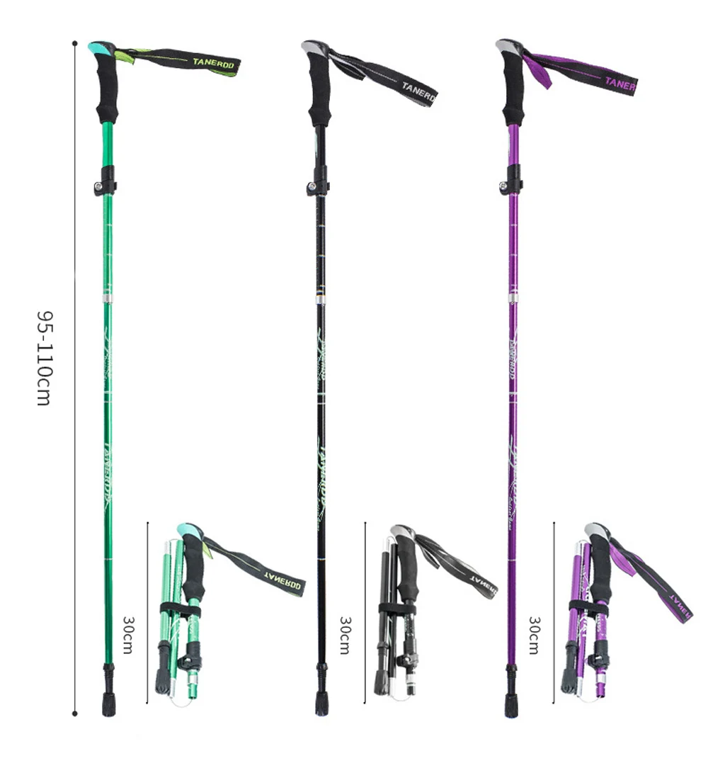 Collapsible Walking Sticks 2Pcs Ultralight Trekking Poles Hiking Travel Anti Shock Alpinism Pole Telescopic Pole Outdoor Running