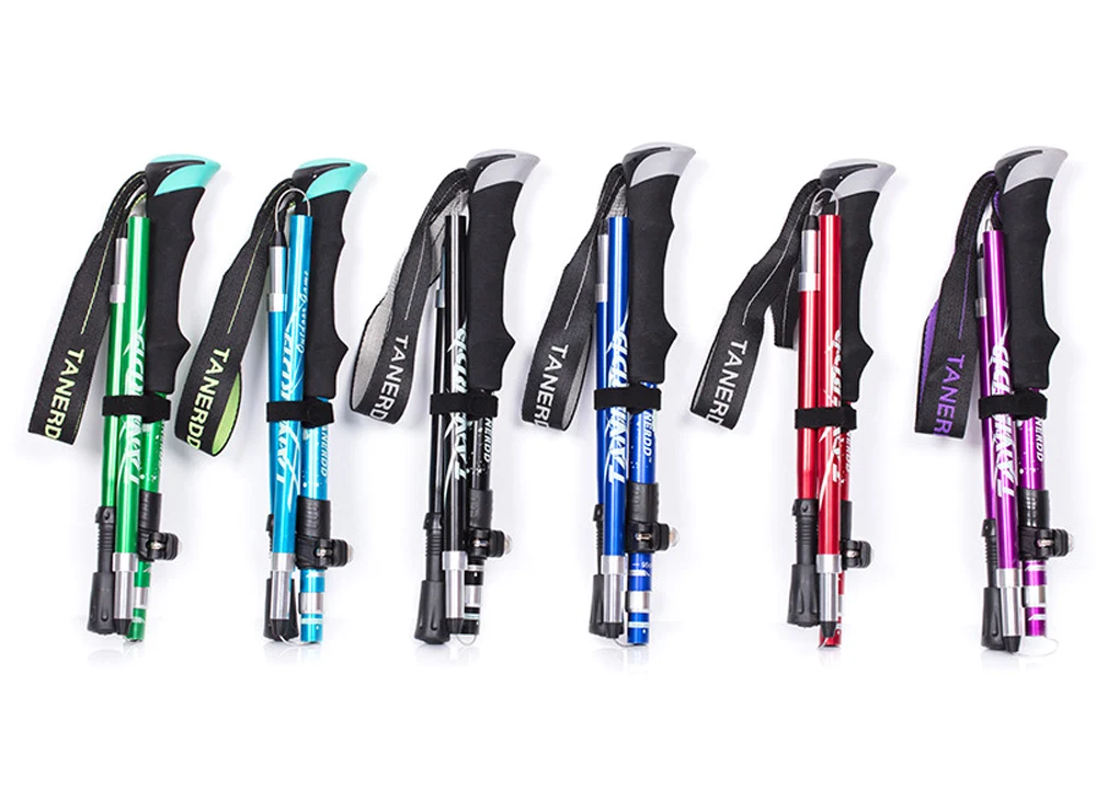 Collapsible Walking Sticks 2Pcs Ultralight Trekking Poles Hiking Travel Anti Shock Alpinism Pole Telescopic Pole Outdoor Running