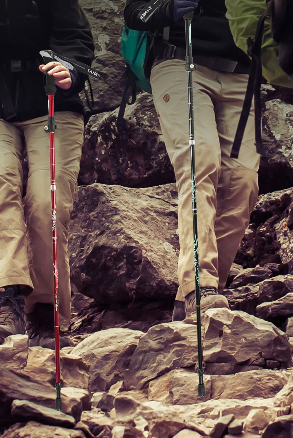 Collapsible Walking Sticks 2Pcs Ultralight Trekking Poles Hiking Travel Anti Shock Alpinism Pole Telescopic Pole Outdoor Running