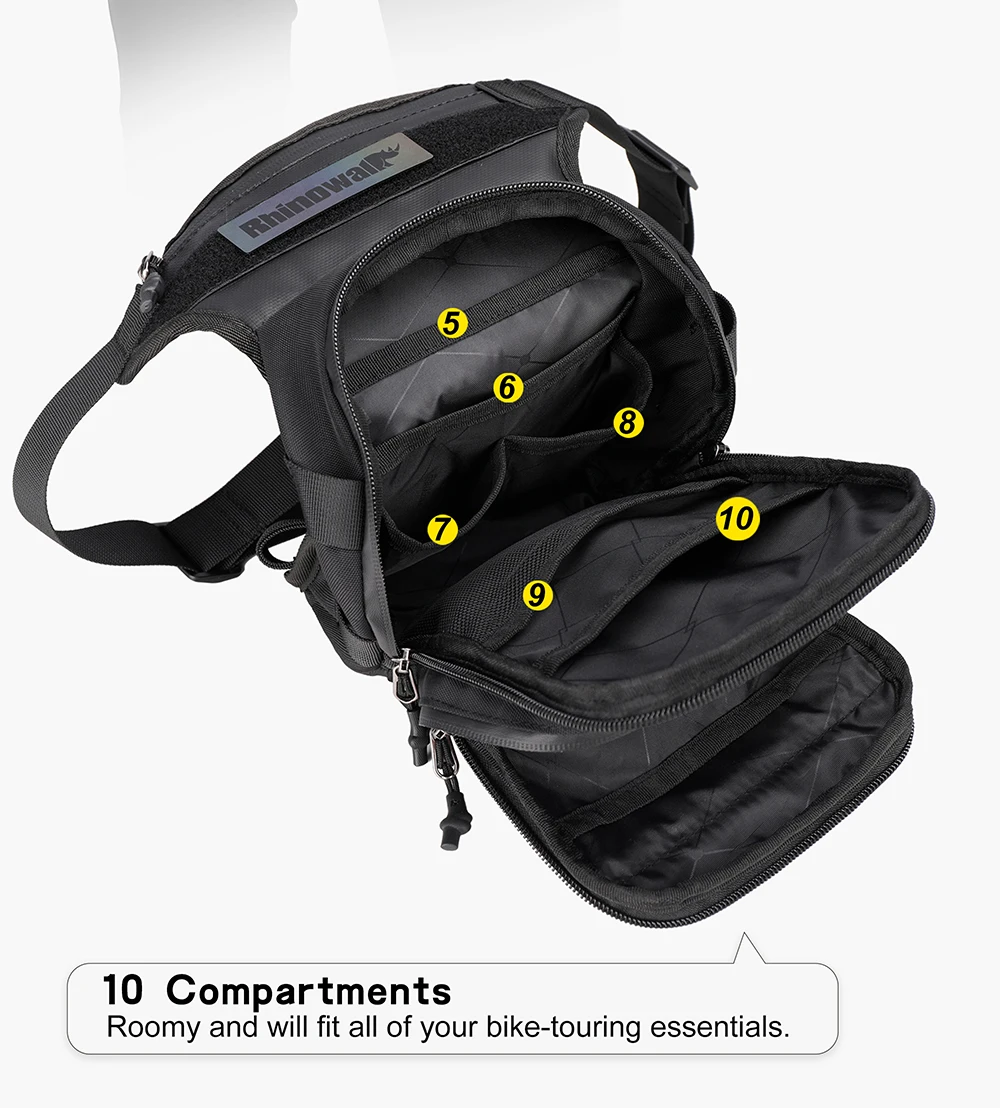 Rhinowalk Waist Leg Bag Thigh Hip BumBelt 3L LargeMessenger Bag Travel Cell/Mobile Phone Purse Fanny Pack MotorDrop Belt Pouch