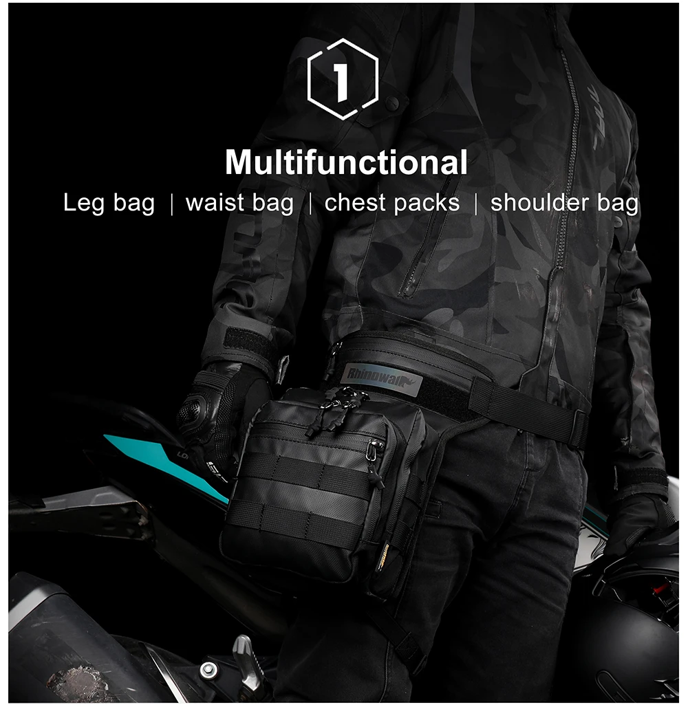Rhinowalk Waist Leg Bag Thigh Hip BumBelt 3L LargeMessenger Bag Travel Cell/Mobile Phone Purse Fanny Pack MotorDrop Belt Pouch