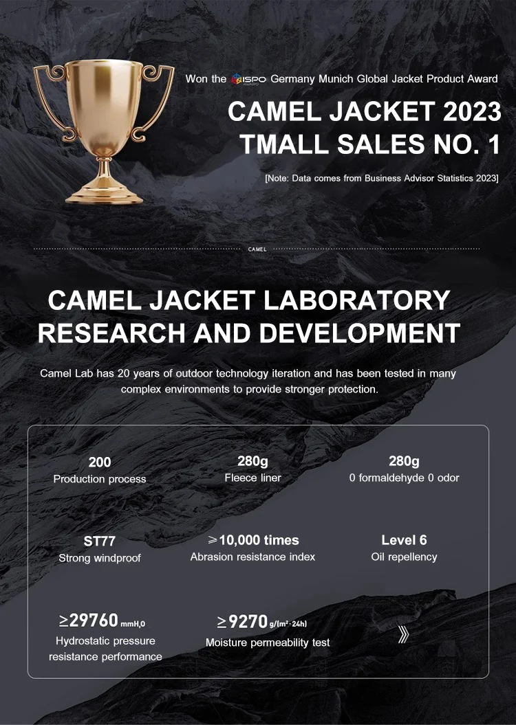 GOLDEN CAMEL Hiking Jackets for Women Men Three-in-one Windproof Waterproof Fleece Jacket Winter Mountaineering Coats Clothing