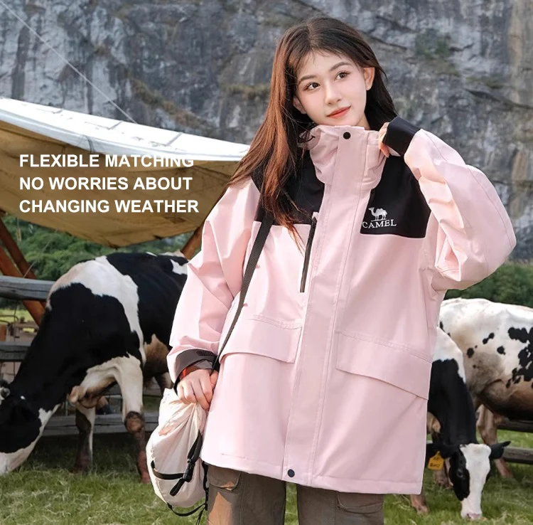 GOLDEN CAMEL Hiking Jackets for Women Men Three-in-one Windproof Waterproof Fleece Jacket Winter Mountaineering Coats Clothing