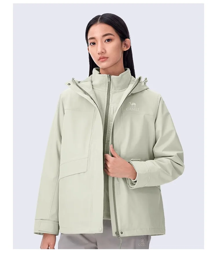 GOLDEN CAMEL Hiking Jackets for Women Men Three-in-one Windproof Waterproof Fleece Jacket Winter Mountaineering Coats Clothing