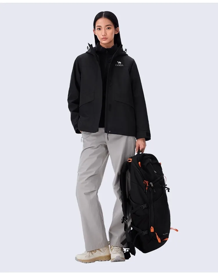 GOLDEN CAMEL Hiking Jackets for Women Men Three-in-one Windproof Waterproof Fleece Jacket Winter Mountaineering Coats Clothing