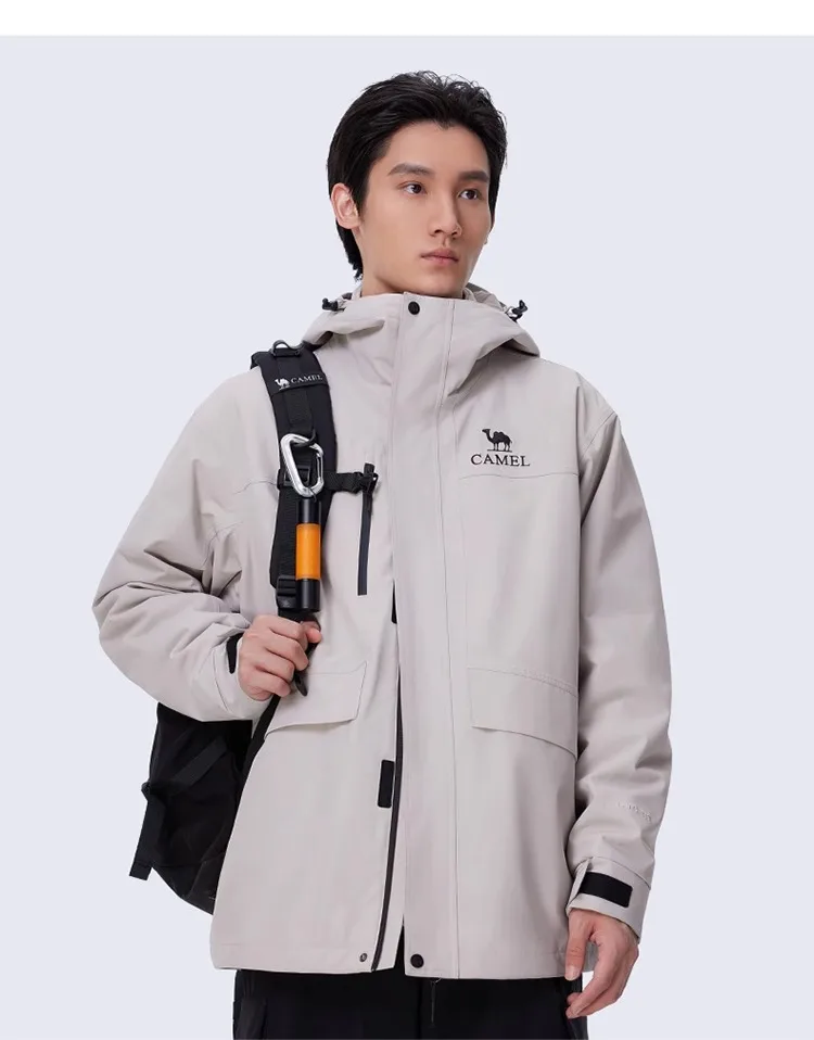 GOLDEN CAMEL Hiking Jackets for Women Men Three-in-one Windproof Waterproof Fleece Jacket Winter Mountaineering Coats Clothing