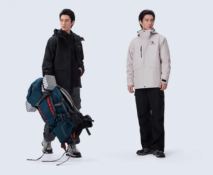 GOLDEN CAMEL Hiking Jackets for Women Men Three-in-one Windproof Waterproof Fleece Jacket Winter Mountaineering Coats Clothing