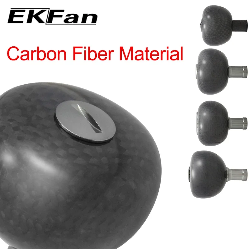 EKFan High Quality 38MM/45MM/48MM Carbon Fiber Fishing Reel Handle Knobs For SHI Bait Casting Spinning Reels Fishing Tackle