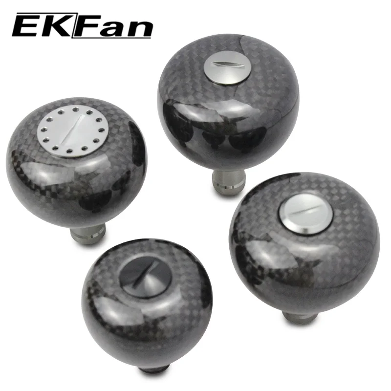 EKFan High Quality 38MM/45MM/48MM Carbon Fiber Fishing Reel Handle Knobs For SHI Bait Casting Spinning Reels Fishing Tackle